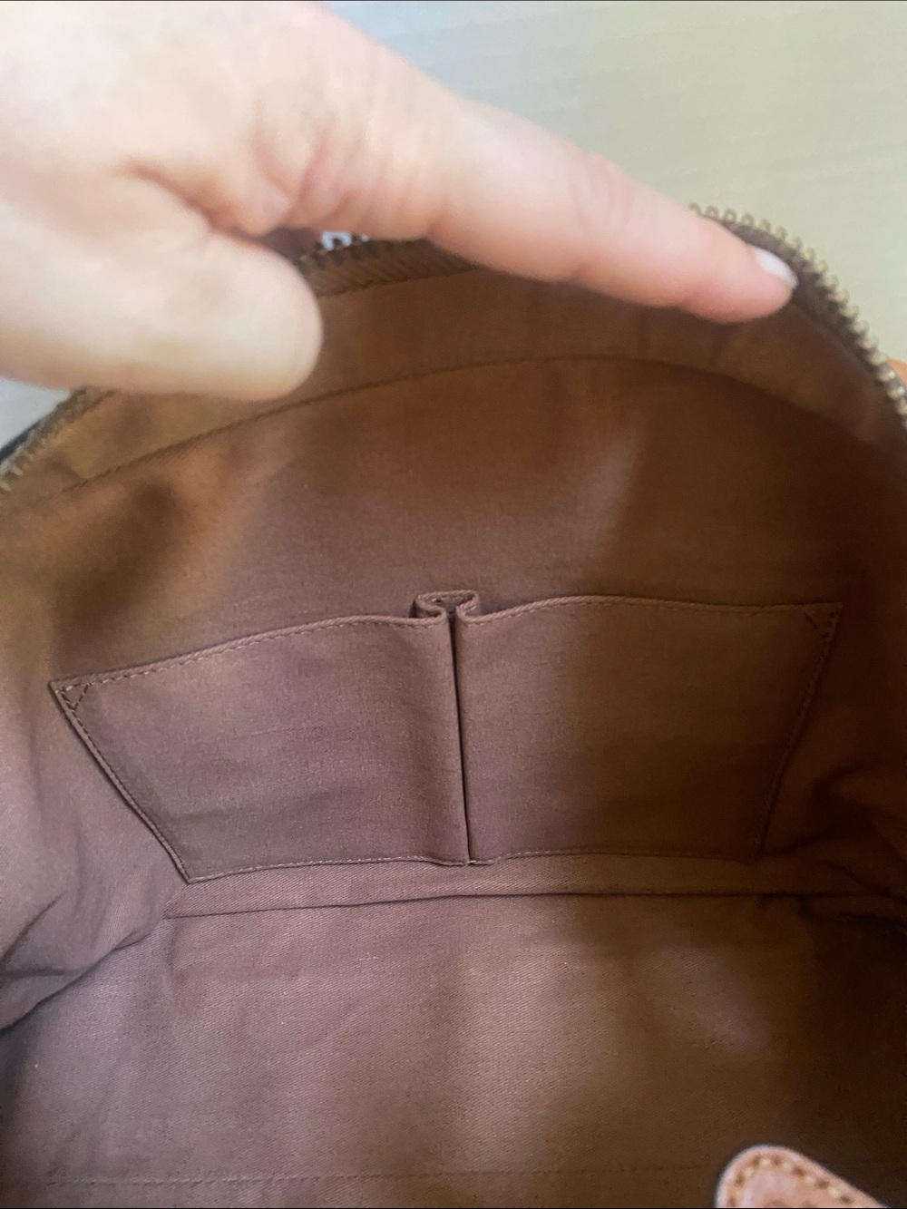 NWT $438 Frye Cognac All Leather Lucy Domed Satchel/Crossbody handbag - Picture 8 of 11